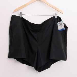 American Beach Womens Plus Size 20W Swim Shorts Black Board Shorts